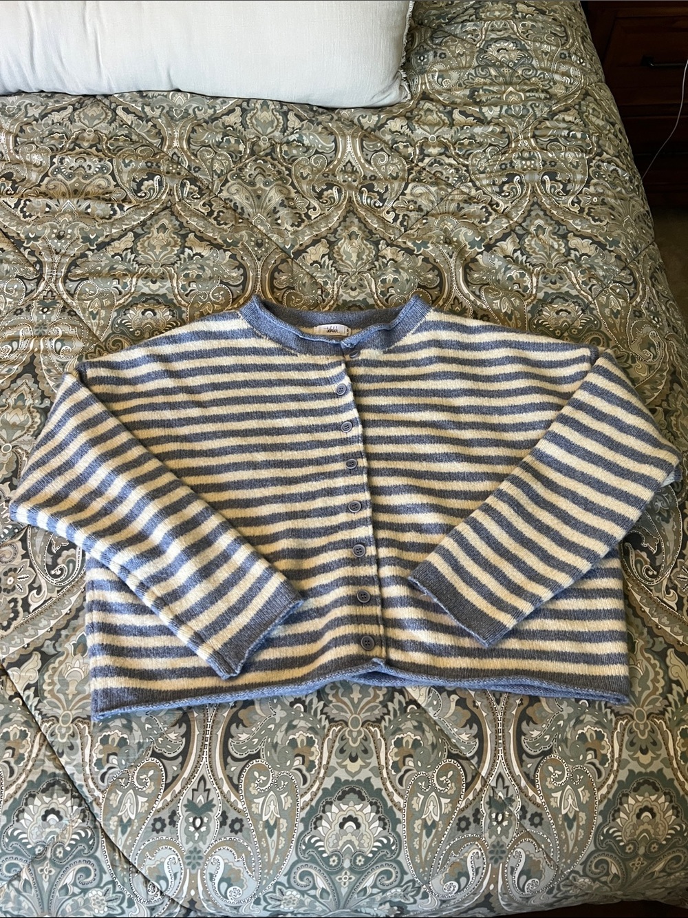 Talulah Rielle Stripe Cardigan in Sky blue